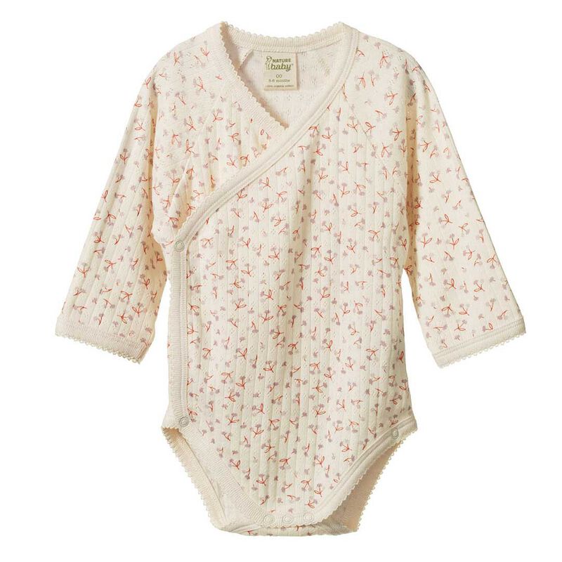 Nature Baby L/S Kimono Bodysuit Pointelle image number 0