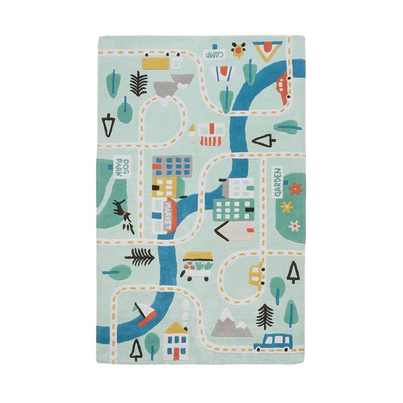 Pottery Barn Kids 3D Activity Busy Town Play Rug 152x244cm image number 0