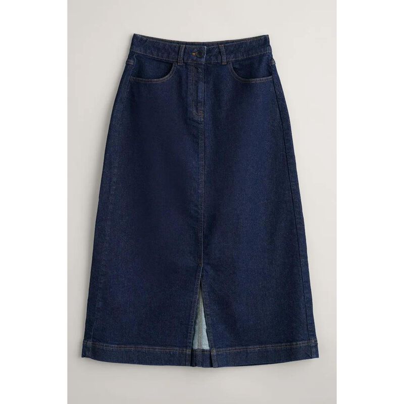 Seasalt Cornwall Bowline Skirt Dark Rinse Wash image number 2
