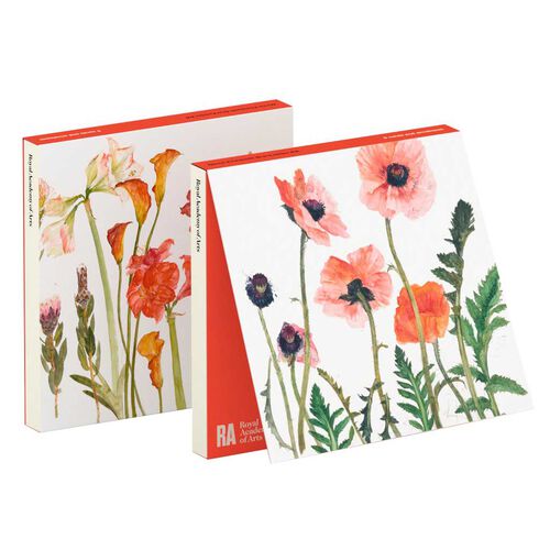 Art Press Pink Flowers On White Notecards 6 Pack