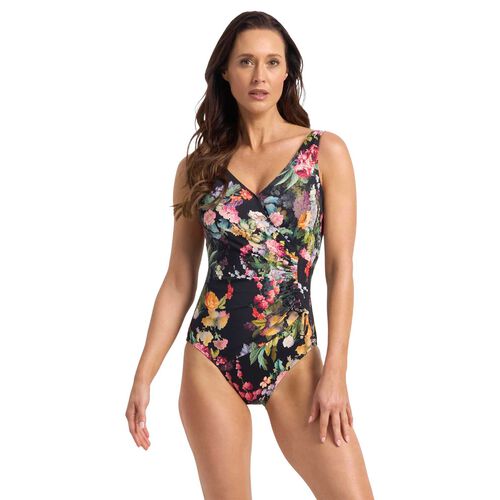 Jantzen Abbie Gathered Surplice One Piece - Black