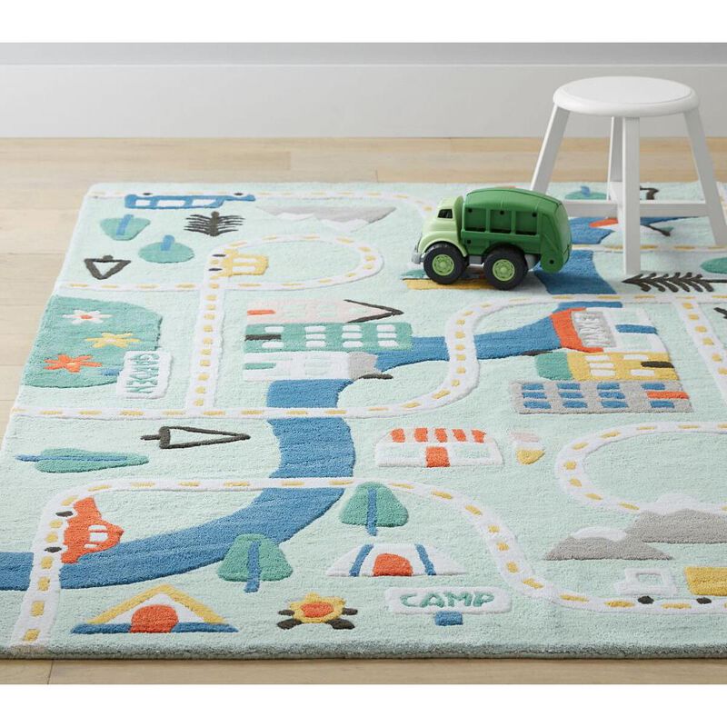 Pottery Barn Kids 3D Activity Busy Town Play Rug 152x244cm image number 1