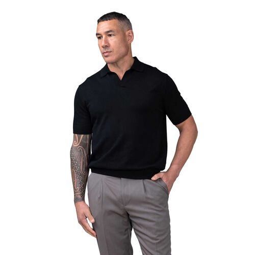Rembrandt Amalfi Black Knitted Polo