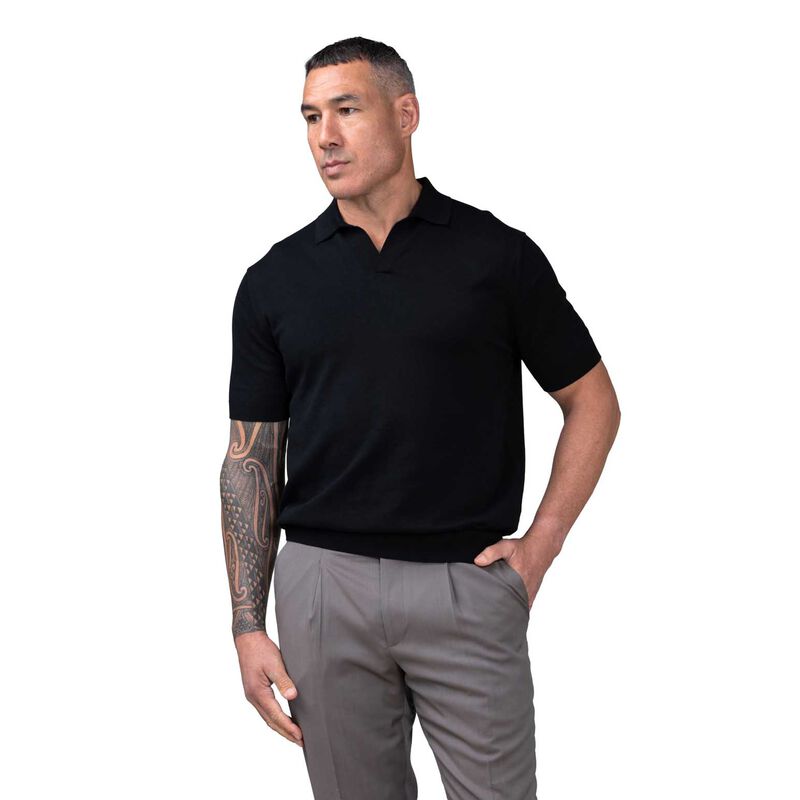 Rembrandt Amalfi Black Knitted Polo image number 0