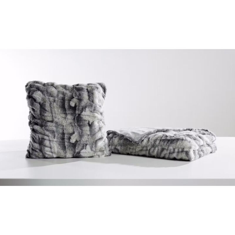 Top Drawer Snow Leopard Fur Cushion With Inner 45x45cm image number 1