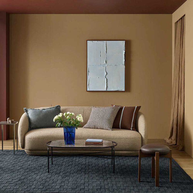 Baya Otis Cushion With Feather Inner 55x55cm - Chocolate/Sky image number 3