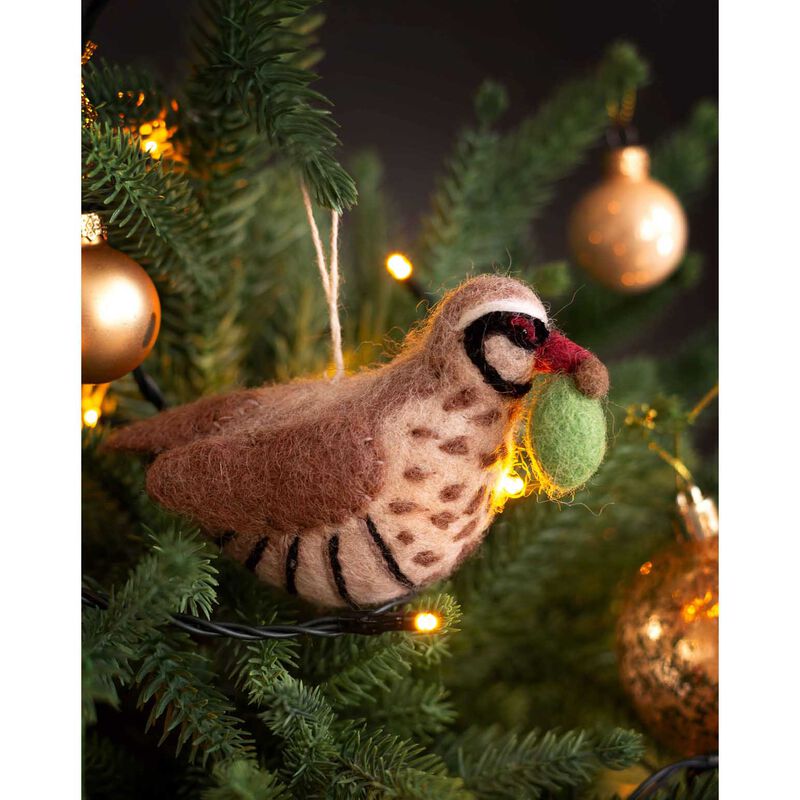 Amica Felt Partridge With A Pear 10cm image number 1