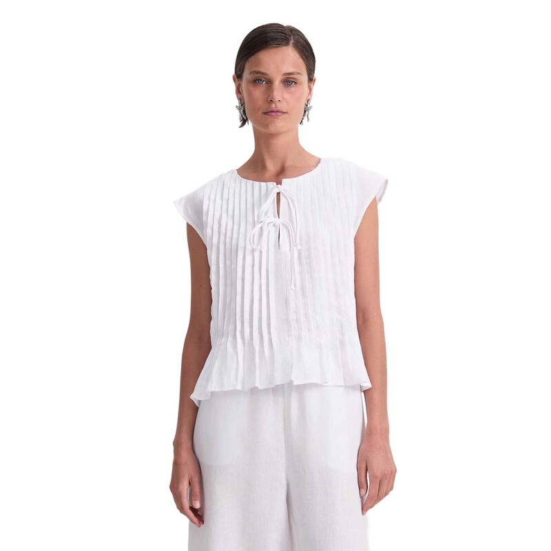 Sportscraft Ariana Pintuck Linen Blouse image number 4
