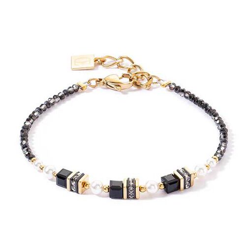 Coeur de Lion GeoCUBE® Princess Gold Black Bracelet
