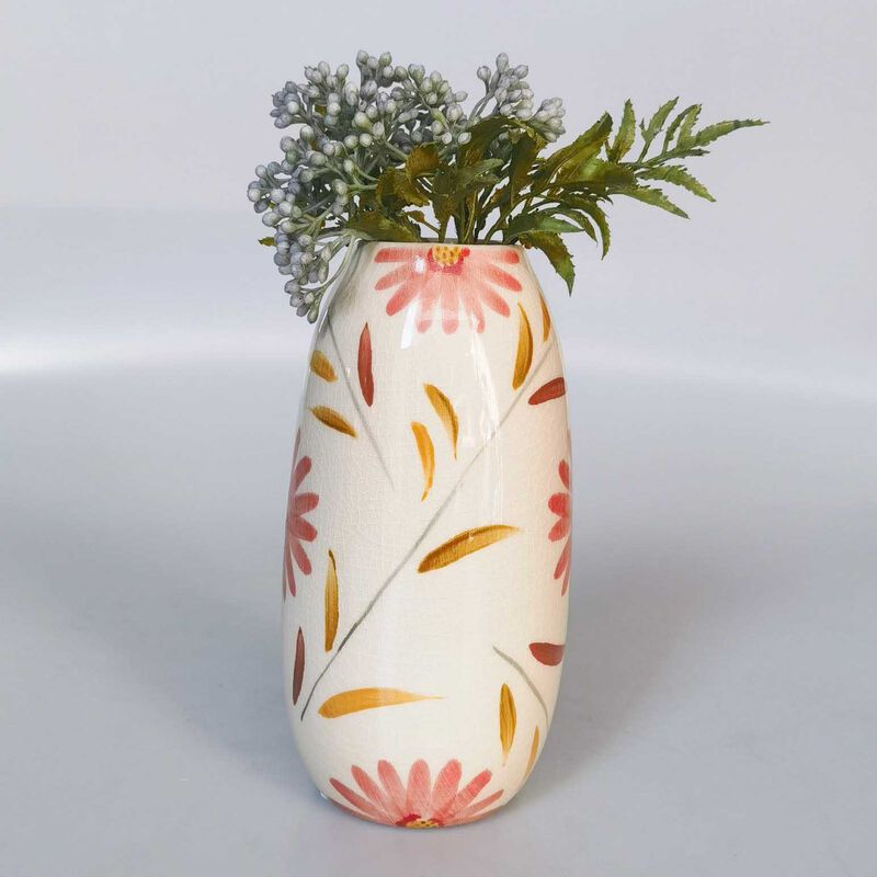 Urban Products Maxine Floral Vase Red & Yellow 20cm image number 1