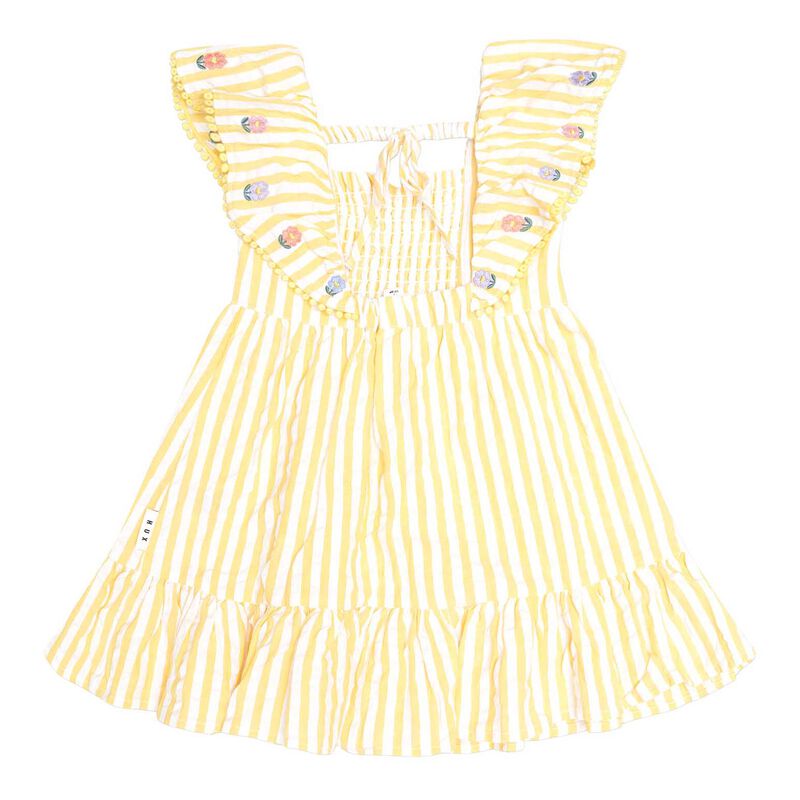 Huxbaby Flower Field Stripe Shirred Dress 6M-2Y image number 2