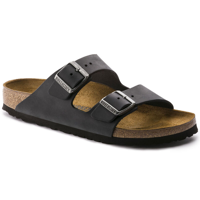 Birkenstock Arizona Oiled Leather Black Regular Width Sandal image number 0