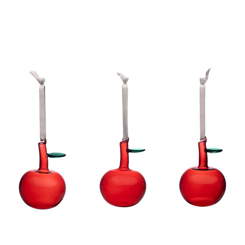 iittala Oiva Toikka glass apple red Set 3