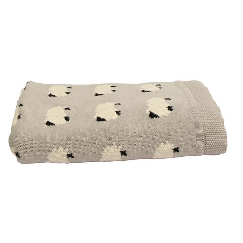 French Country Counting Sheep Cotton Throw
