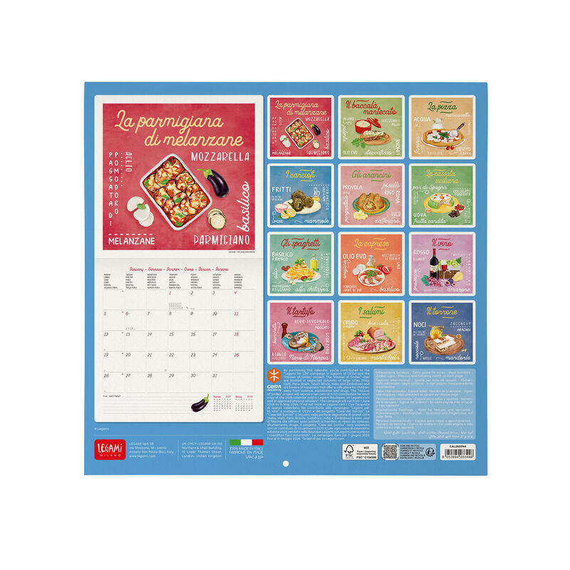 Legami La Dolce Vita 2026 Wall Calendar 30x29cm image number 2