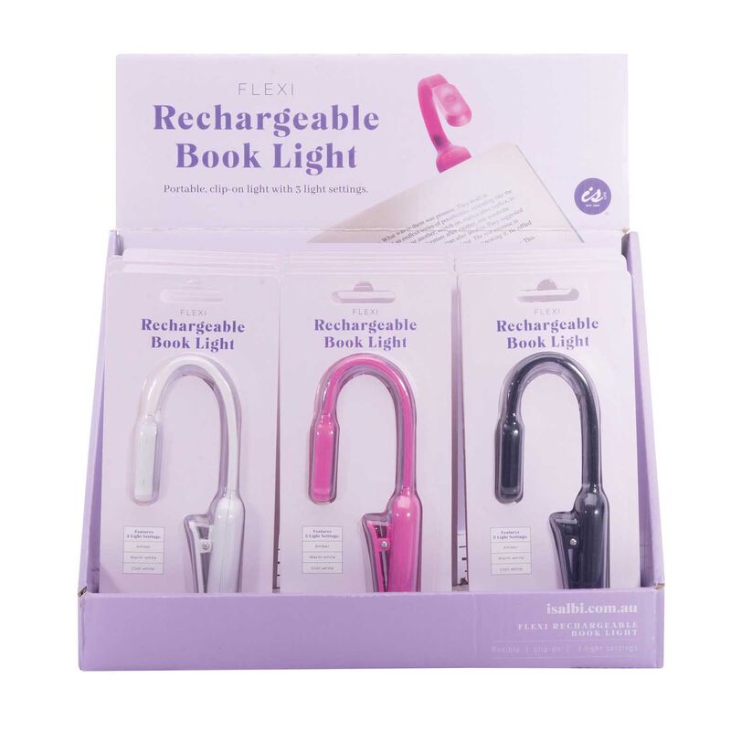 IS Gift Flexi Clip On Rechargeable Book Light - 3 Assorted image number 2