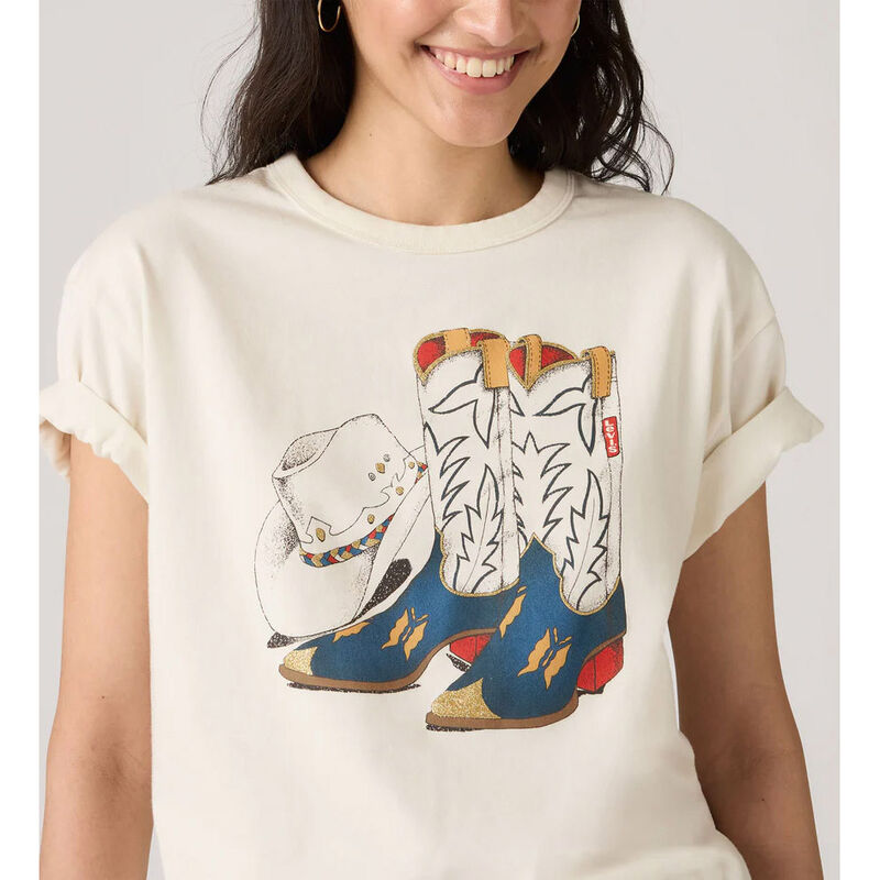 Levi's Tabor Tee Cowboy Boot And Hat Egret T Shirt image number 2