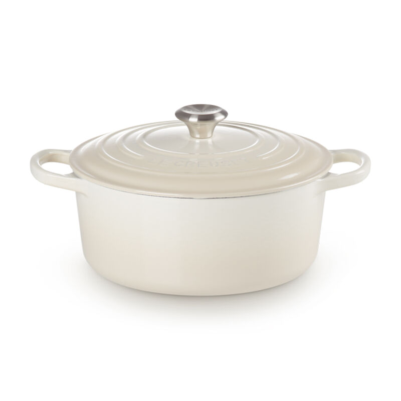 Le Creuset Cast Iron Round Casserole 26cm - Meringue image number 0