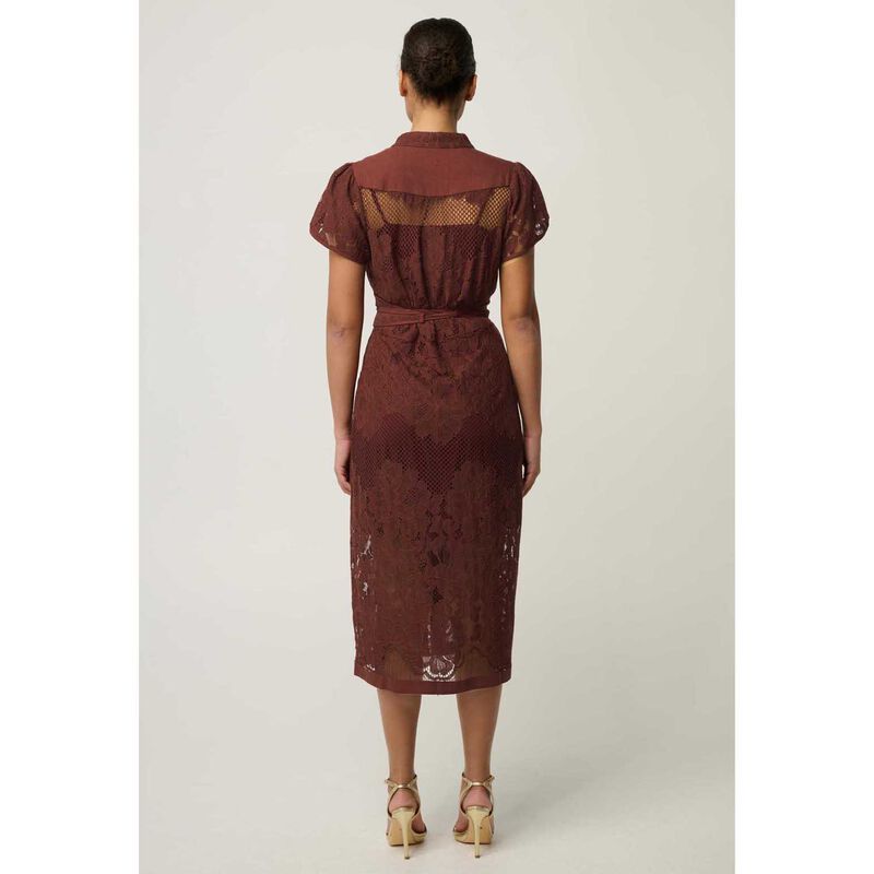 OnceWas Solene Placement Lace Dress image number 1
