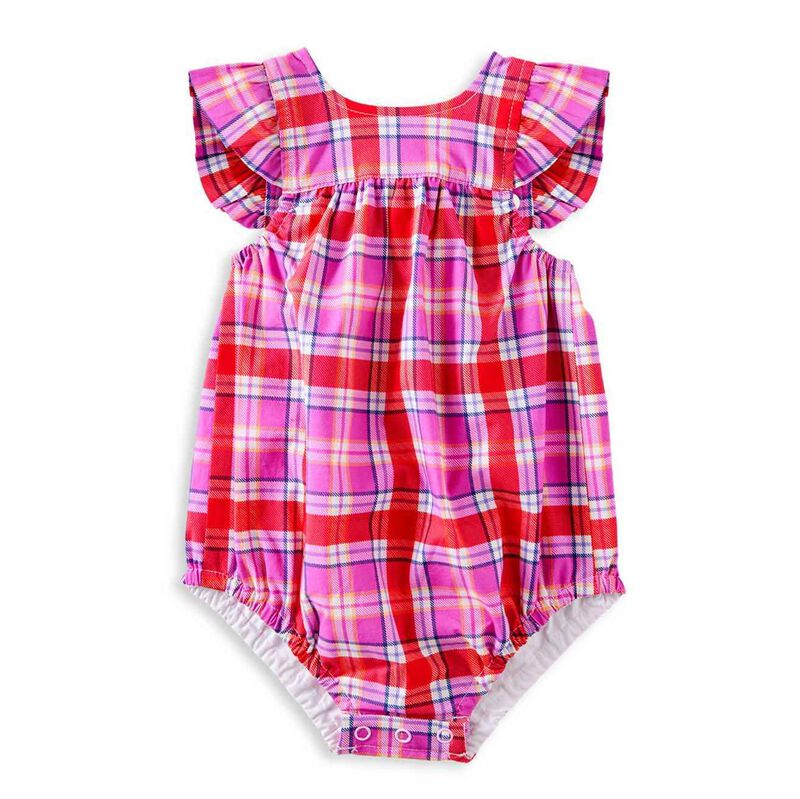 Milky Sunset Plaid Check Playsuit 00-1Y image number 1