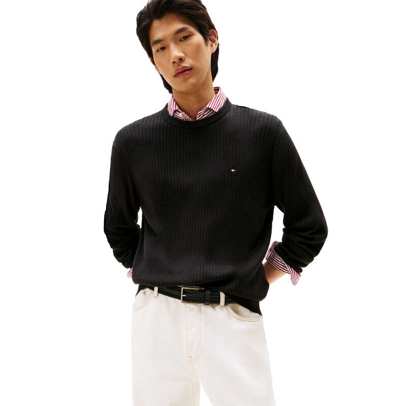 Tommy Hilfiger Rib-Knit Crew Neck Jumper With Cashmere image number 0