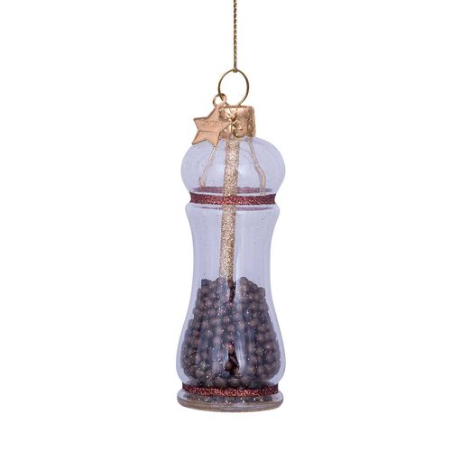 Vondels Ornament Glass Transparent Brown Pepper 9cm