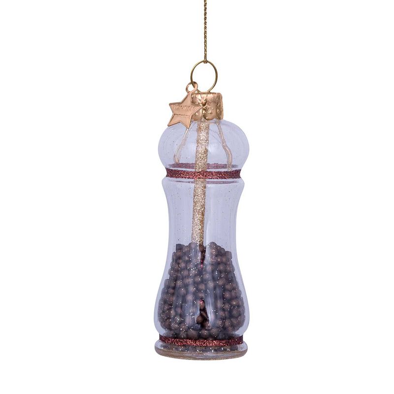 Vondels Ornament Glass Transparent Brown Pepper 9cm image number 0