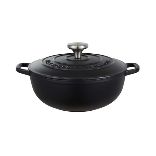 Maxwell & Williams Cast Iron Round Casserole Black 24cm / 3.3L Gift Boxed
