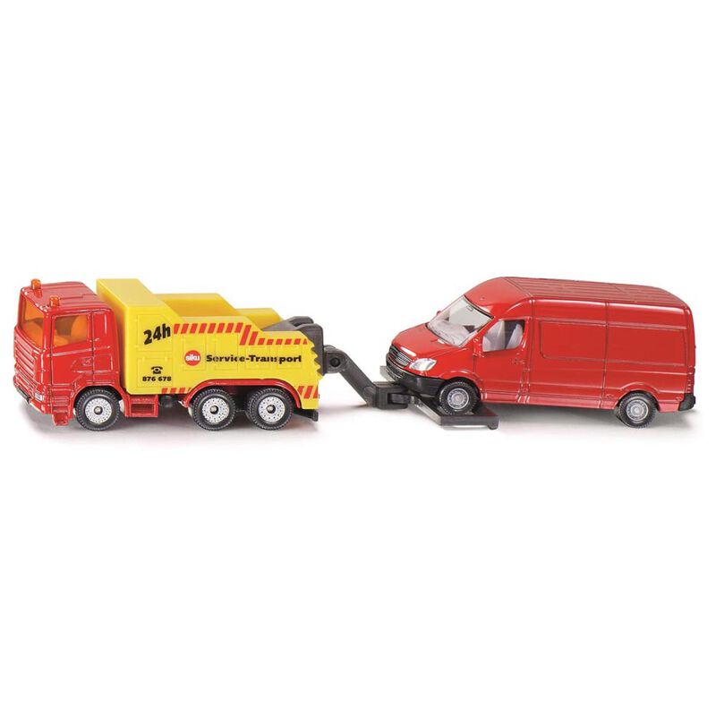 Siku Scania Heavy Tow Truck with Mercedes Van image number 0