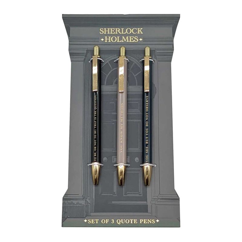 The Reading Room Sherlock Holmes Set of 3 Metal Pens image number 0