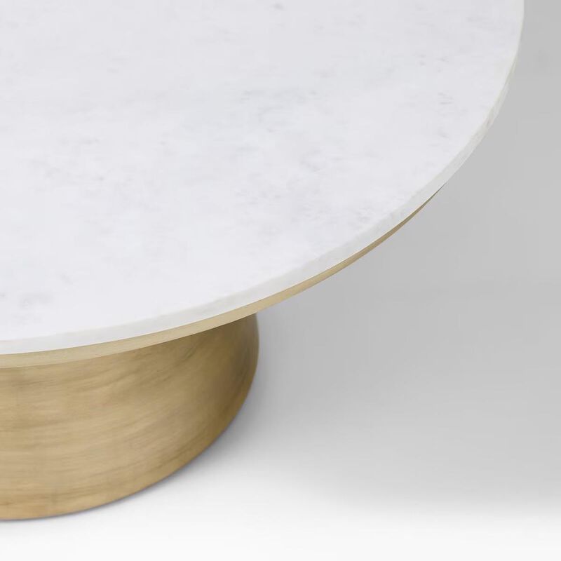 West Elm Marble Topped Pedestal Coffee Table image number 2