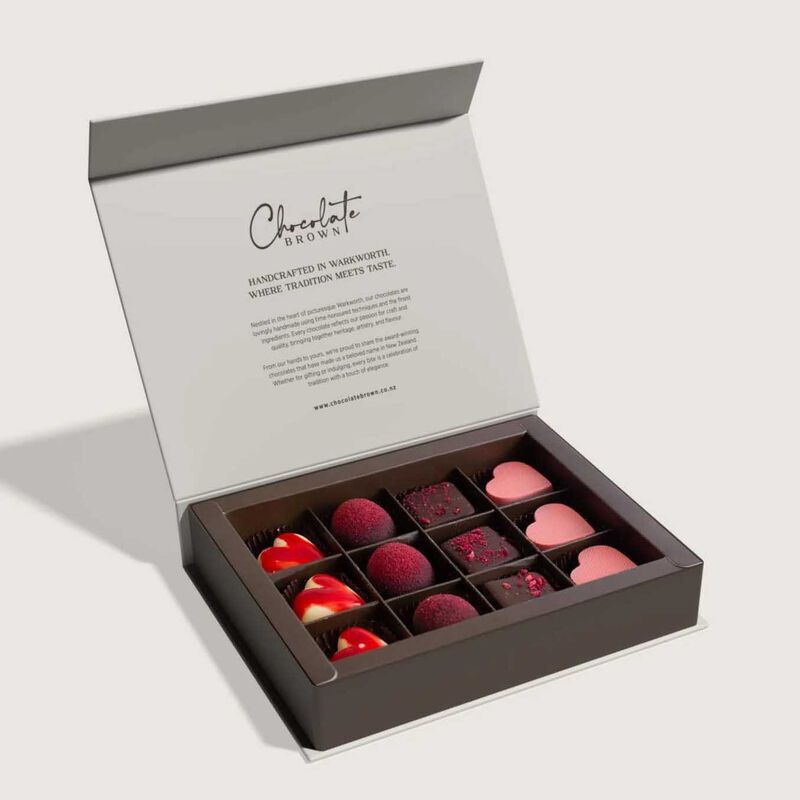 Chocolate Brown With Love Boxed Chocolates 12-Piece image number 1