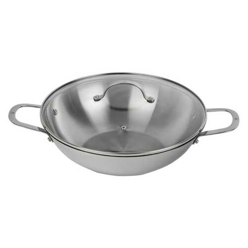 Swiss Diamond Premium Steel Induction Wok With Lid 32cm