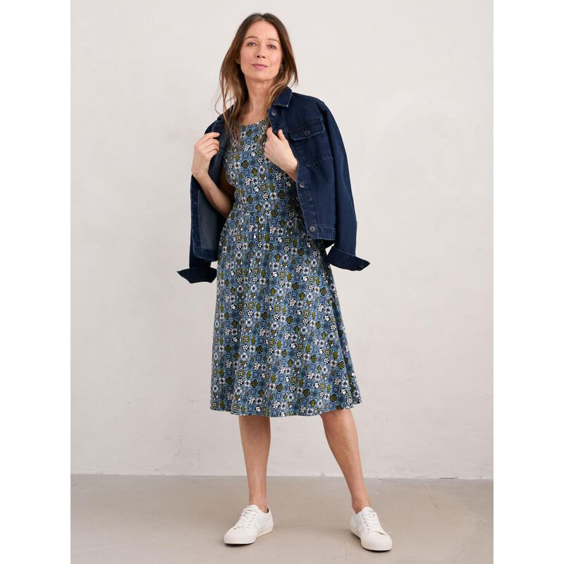 Seasalt Cornwall S/S April Dress Wood Stamps Limpet image number 3