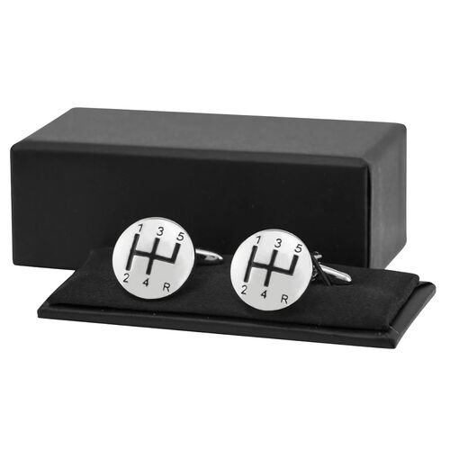 gdesign Cufflinks Silver Gear Shift