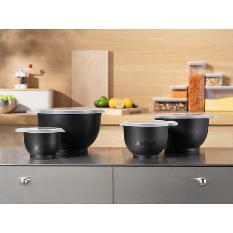 Bodum Set Of 4 Mixing Bowls, 0.7L / 1.6L / 3.2L /5.2L with Lids image number 3