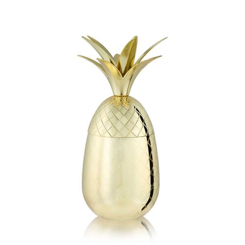 Viski Belmont: 16 Oz. Gold Pineapple Tumbler