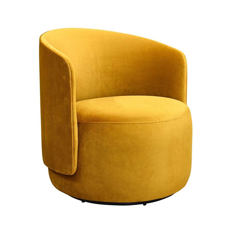 The Estella Swivel Chair - Velvet Mustard image number 3