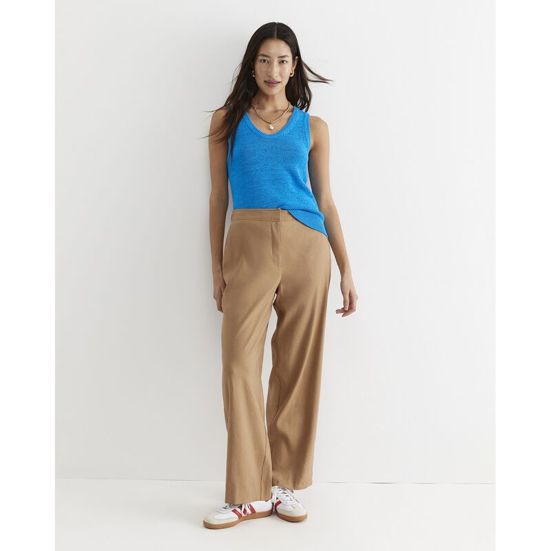 Sportscraft Rosa Lace Trim Crop Linen Pant image number 3