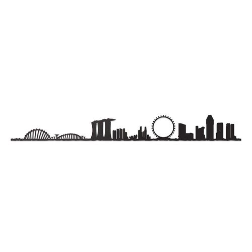 The Line Mini Skyline of Singapore Black Steel Silhouette 19cm