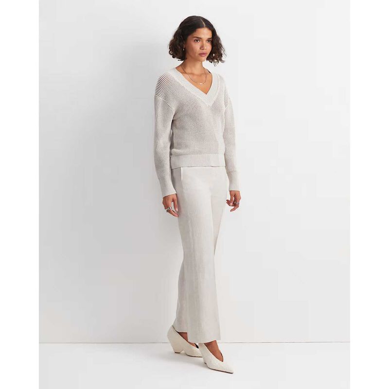 Sportscraft Cotton Crochet V-neck Knit image number 7