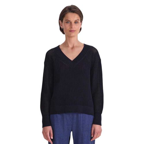 Sportscraft Cotton Crochet V-neck Knit