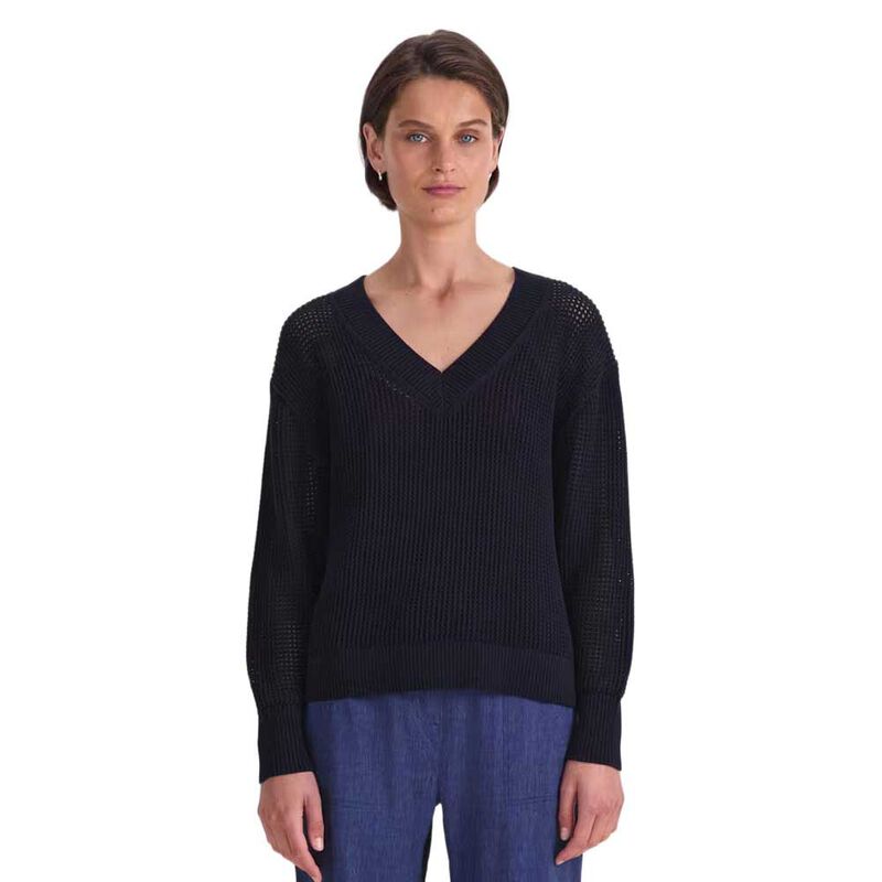 Sportscraft Cotton Crochet V-neck Knit image number 0