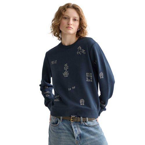 Scotch & Soda Embroidered Regular Fit Sweatshirt