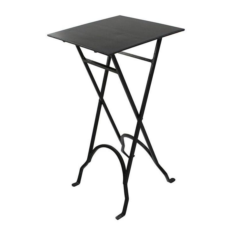 French Country Square Iron Side Table Black 58cmHx31cmSq image number 0