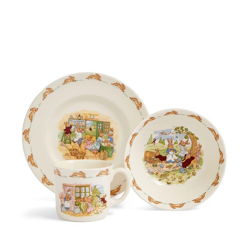 Royal Doulton Bunnykins Childrens Bowl Plate & Mug Set Of 3 image number 0
