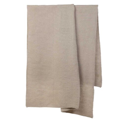 Citt&agrave; Wool Purl Knit Throw Bone 140x180cm