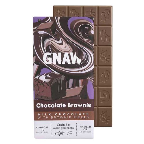 GNAW Chocolate Brownie Milk Chocolate Bar 80g