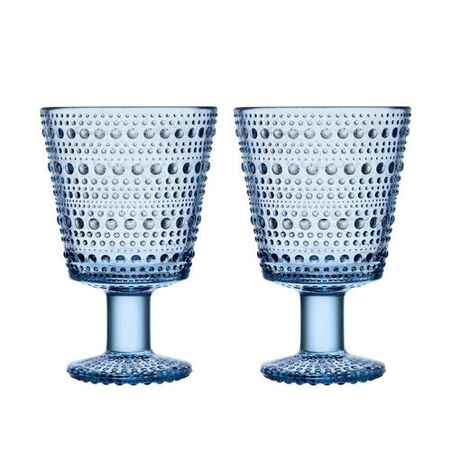 iittala Kastehelmi Universal Glass 260ml Pair Aqua