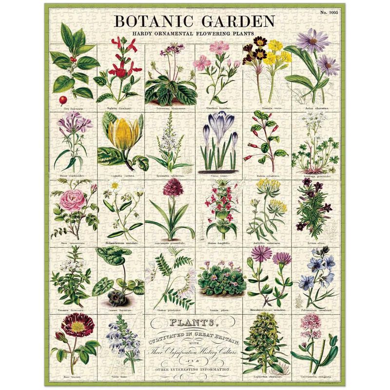 Cavallini Botanical Garden  1000 Piece Vintage Puzzle image number 1